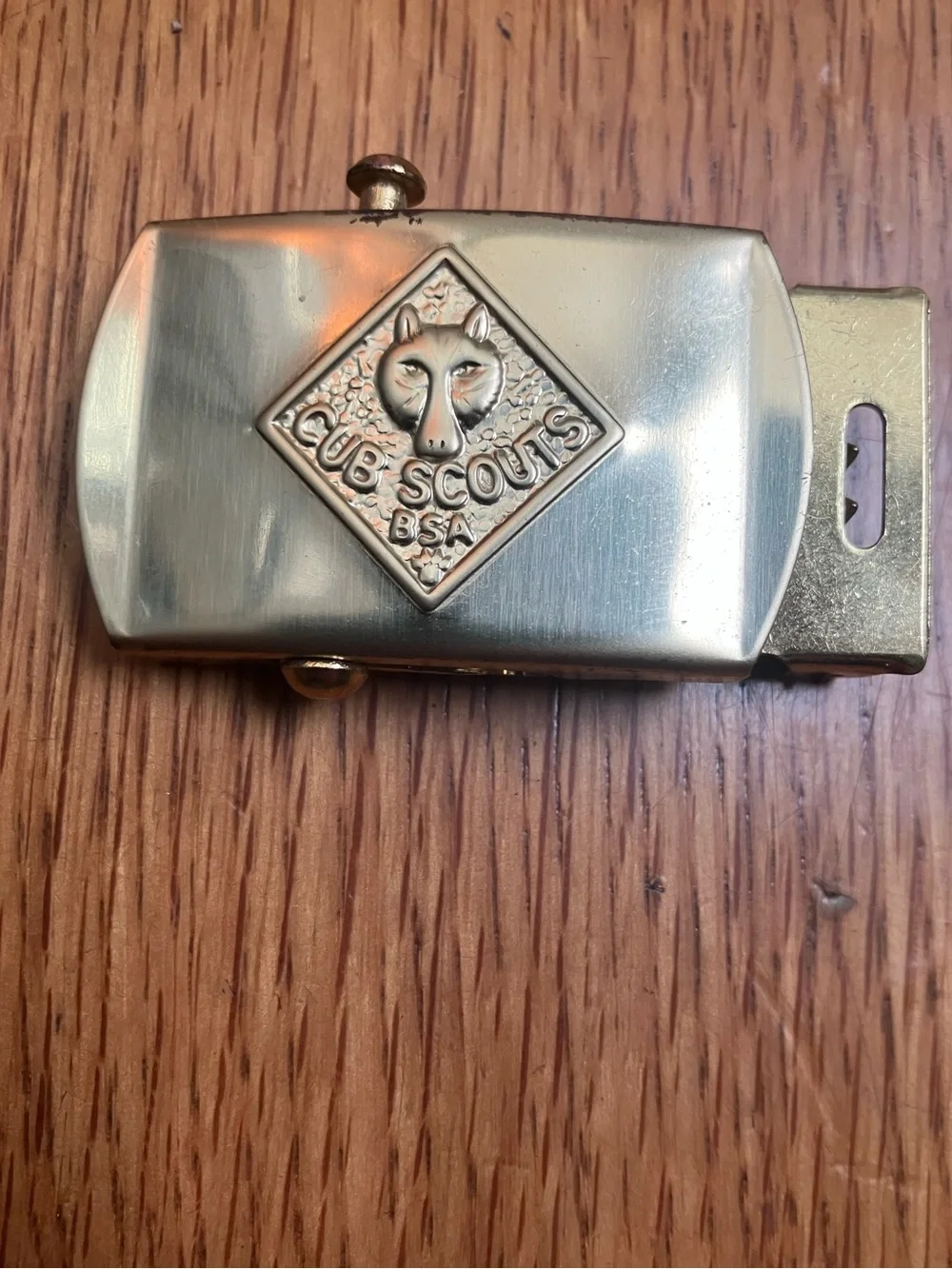 Cub Scouts BSA Brass Belt Buckle Solid Brass Mark Boy Scouts of America Used